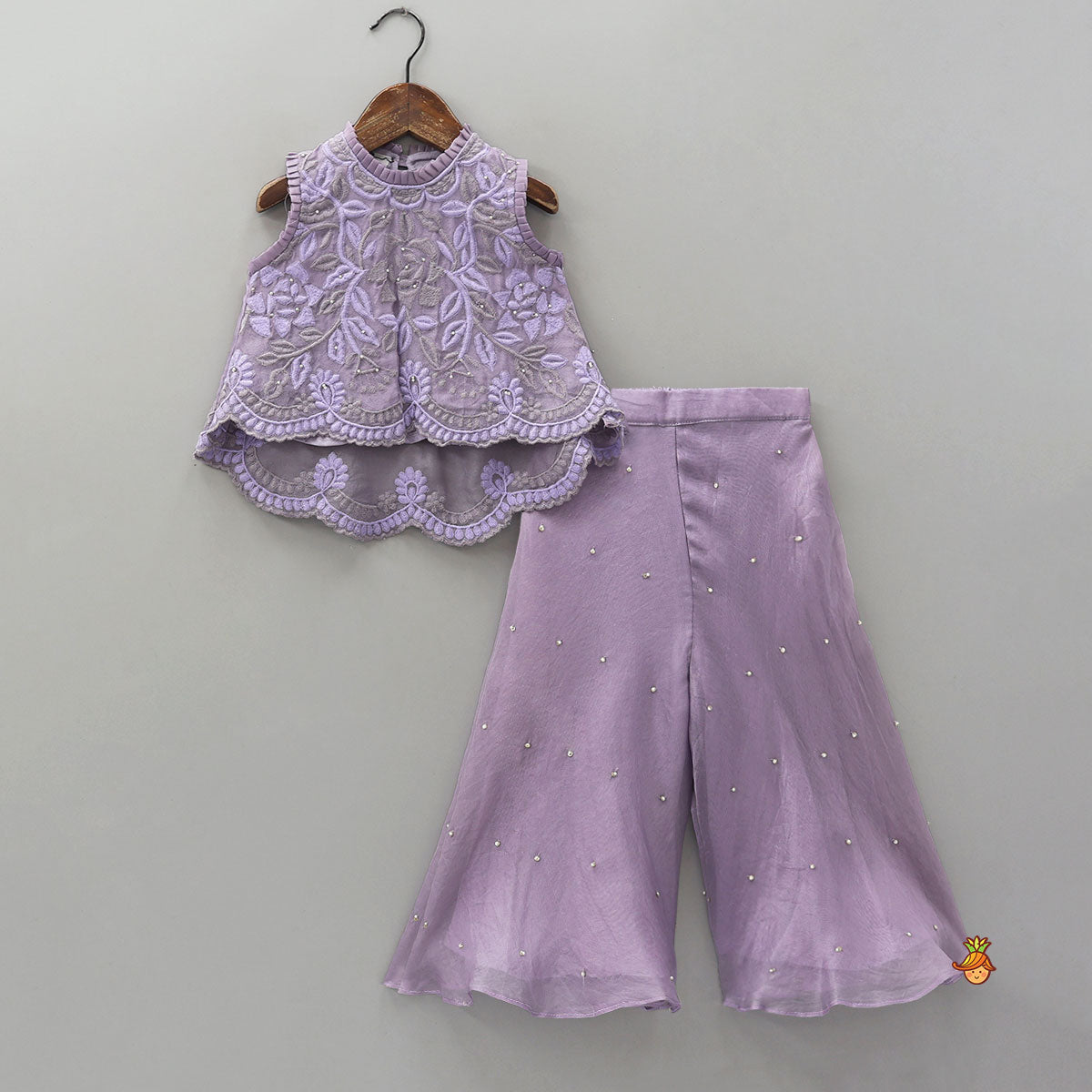 Scalloped Designed Top And Palazzo