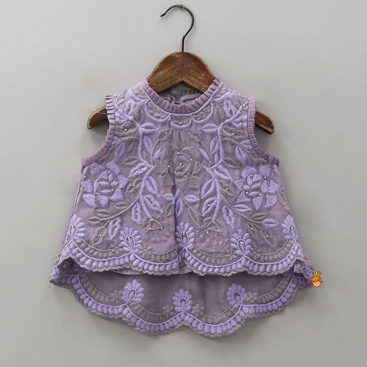 Scalloped Designed Top And Palazzo