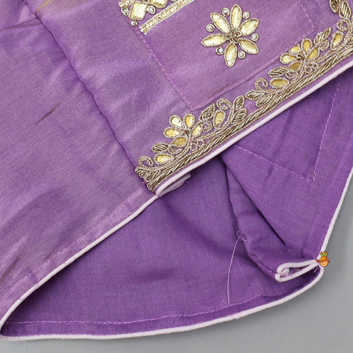 Jacket-Style Embroidered Shimmery Top And Lehenga