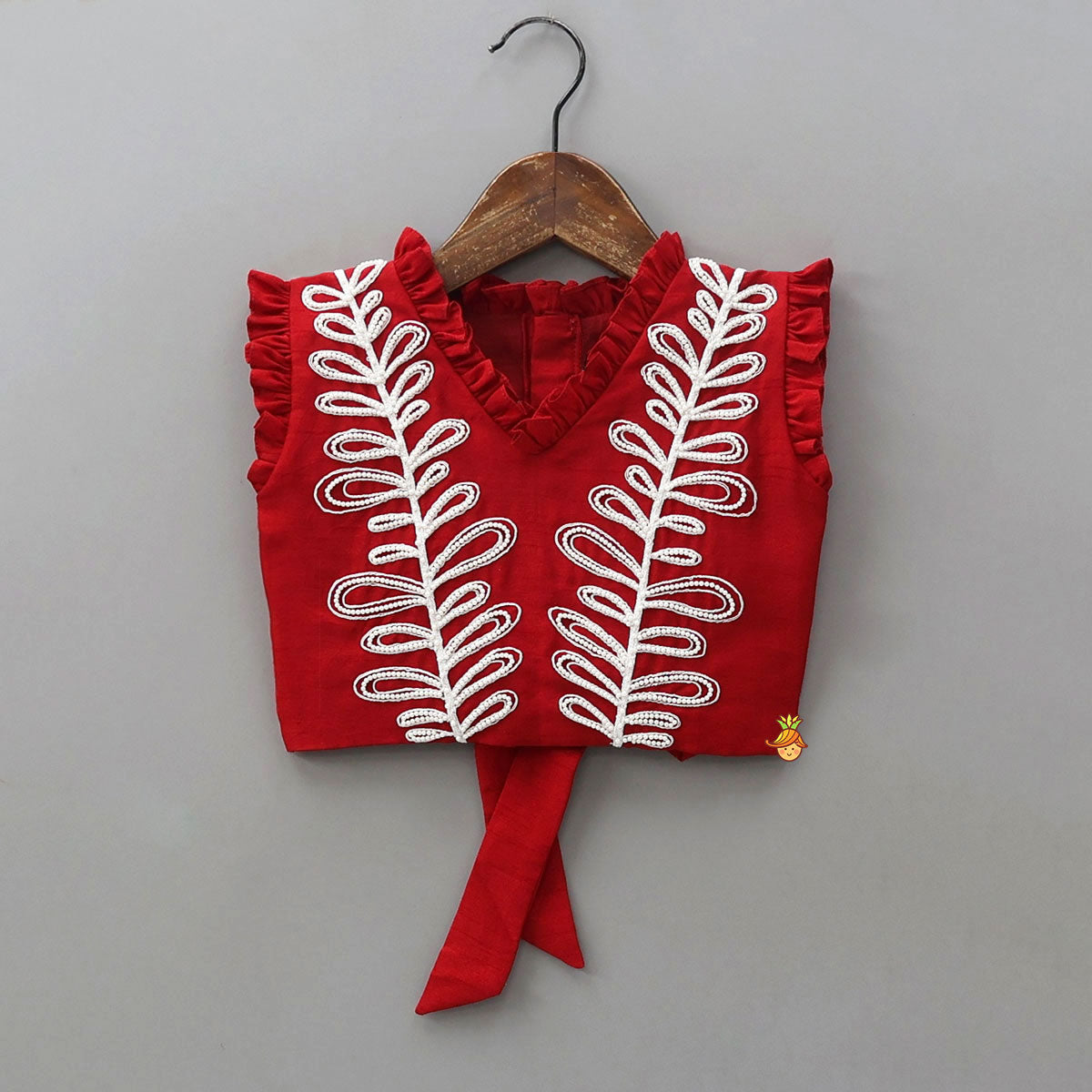 Frills Enhanced Crop Top And Lehenga