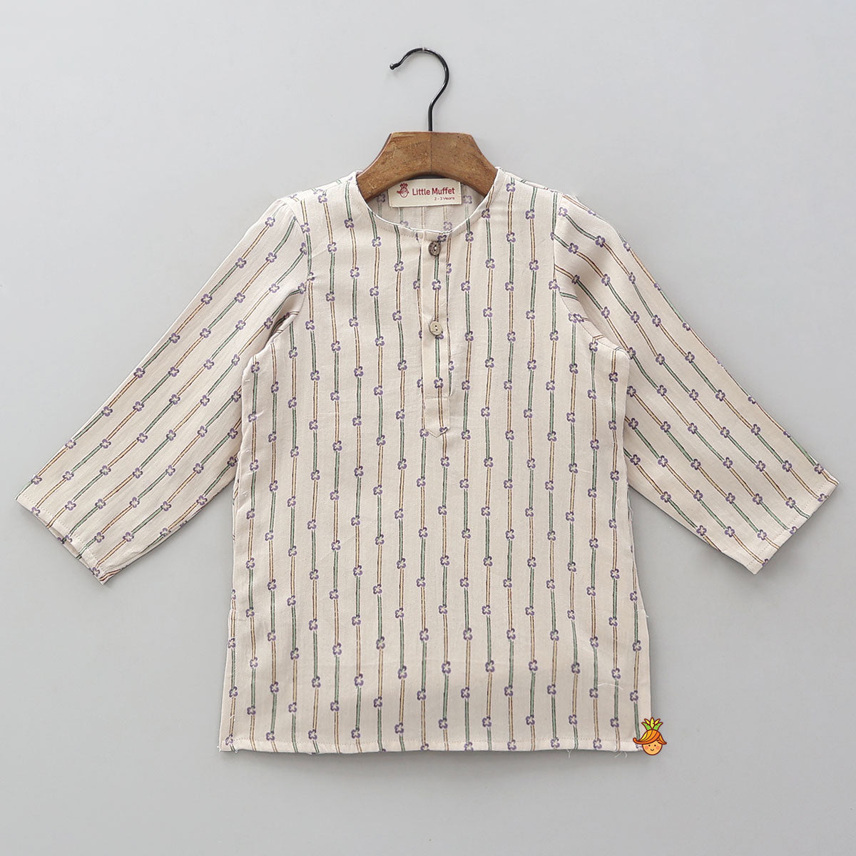 Pocket Detail Kurta With Matching Jacket And Pyjama