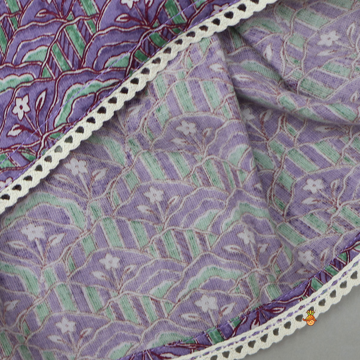 Frilly Sleeves Detailed Cotton Top And Lehenga