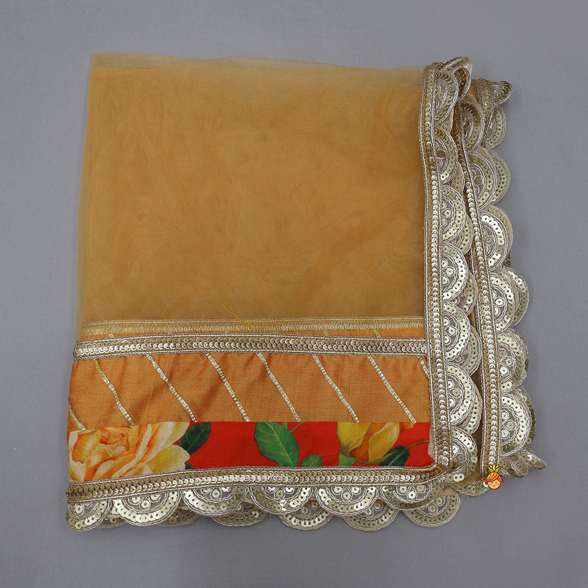 Beautifully Printed Strappy Kurti With Flared Palazzo And Matching Dupatta