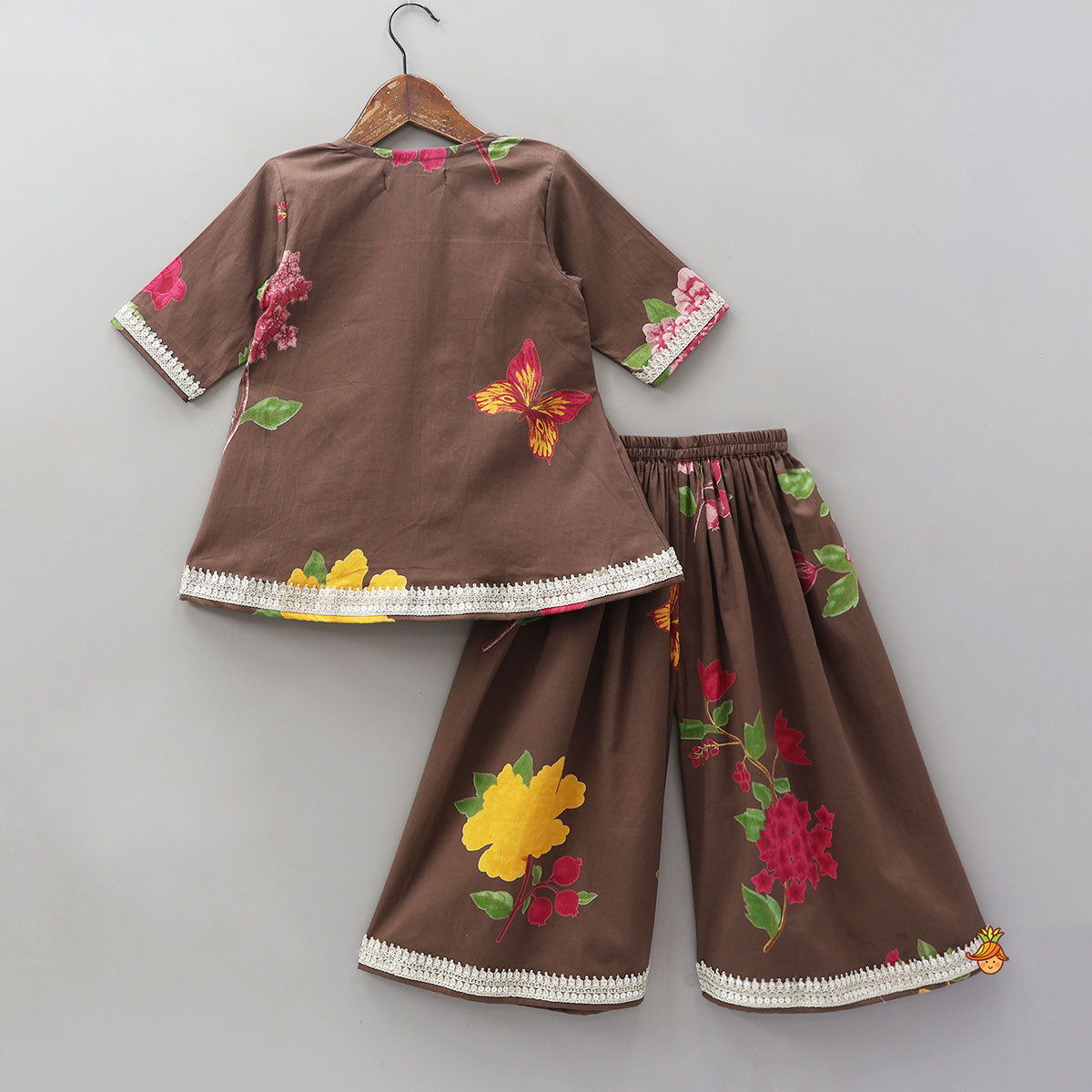 Graceful Kurti And Matching Palazzo With Net Dupatta