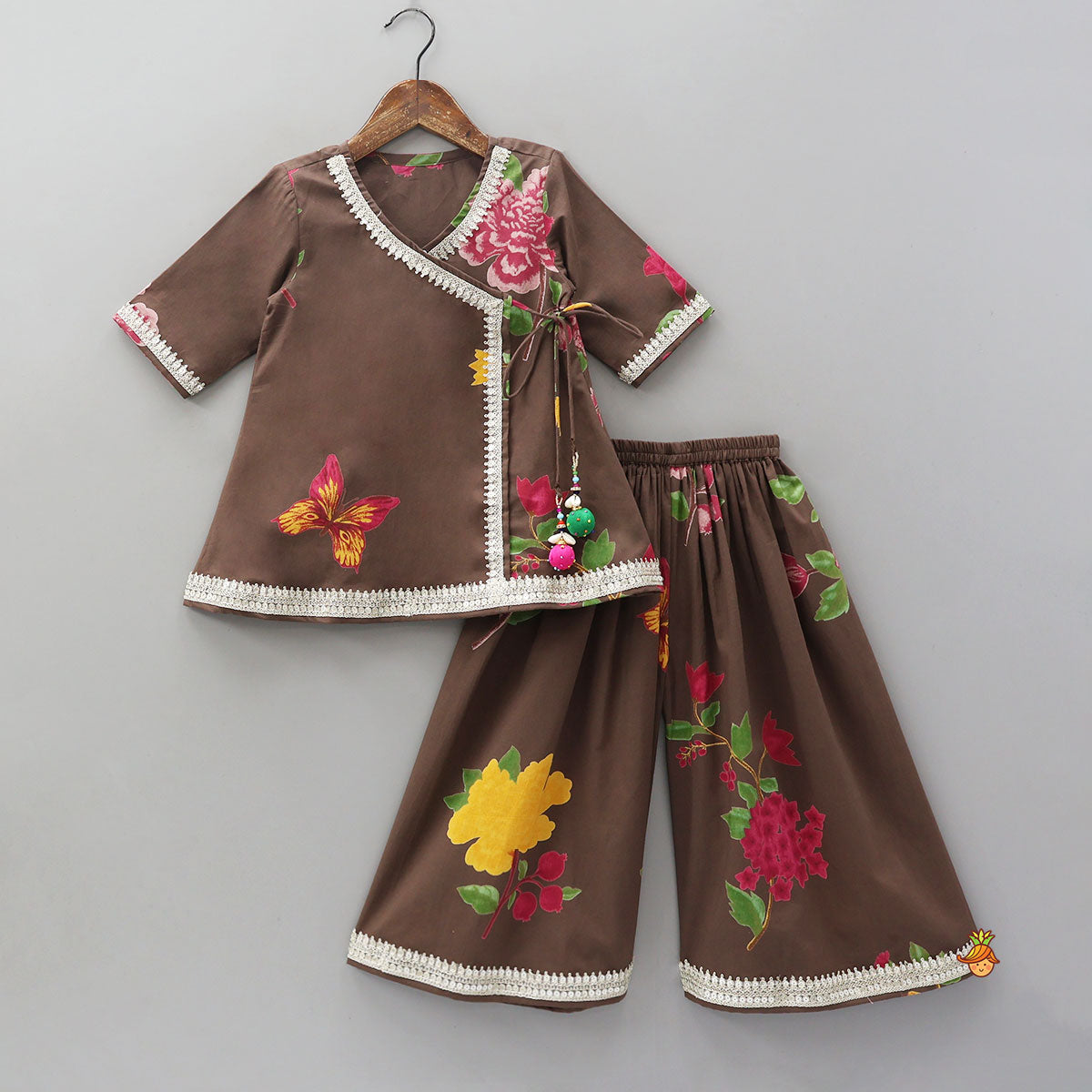 Graceful Kurti And Matching Palazzo With Net Dupatta