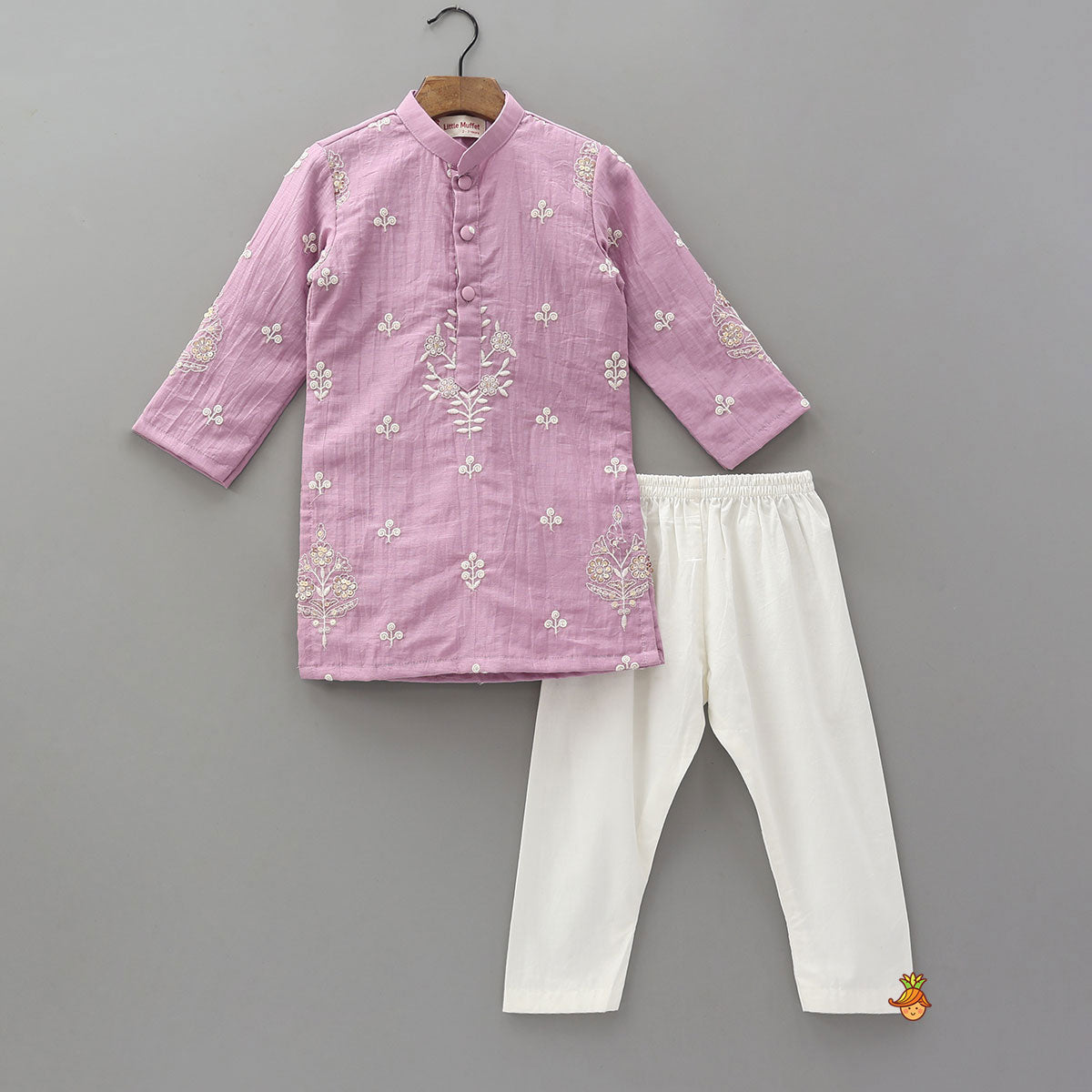Thread Embroidered Kurta And Pyjama