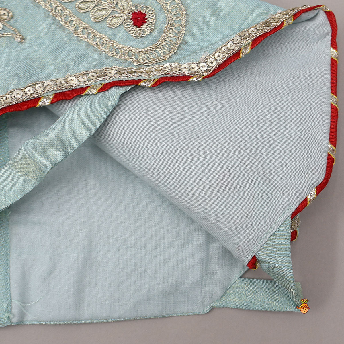 Embroidered Shimmer Top And Lehenga With Net Dupatta