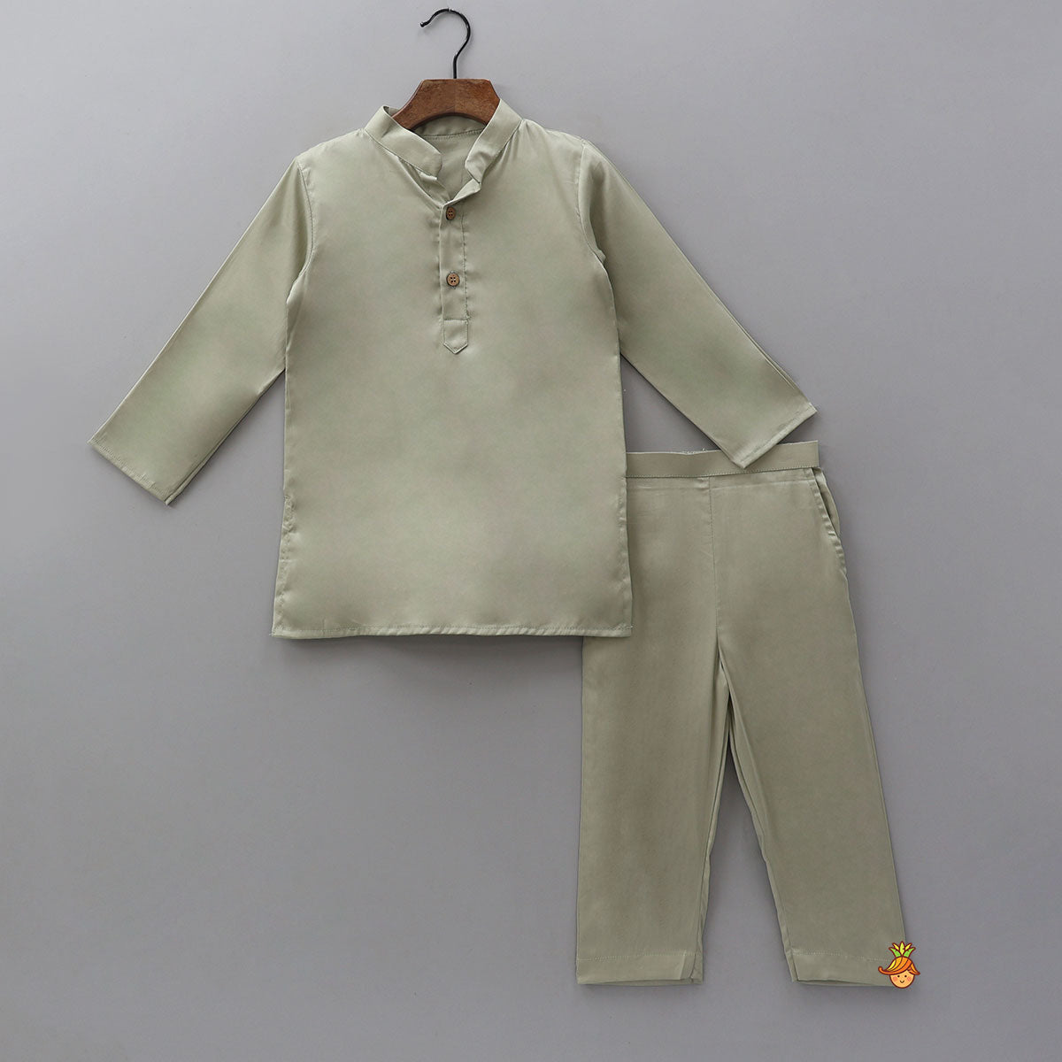 Ethnic Kurta With Front Open Brocade Jacket And Matching Pyjama
