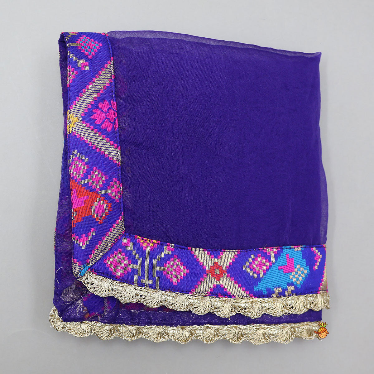 Gorgeous Embroidered Top And Brocade Lehenga With Matching Net Dupatta And Brocade Potli Bag