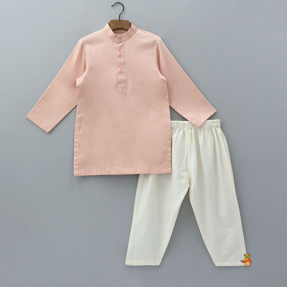 Ethnic Kurta With Embroidered Collar Jacket And Pyjama