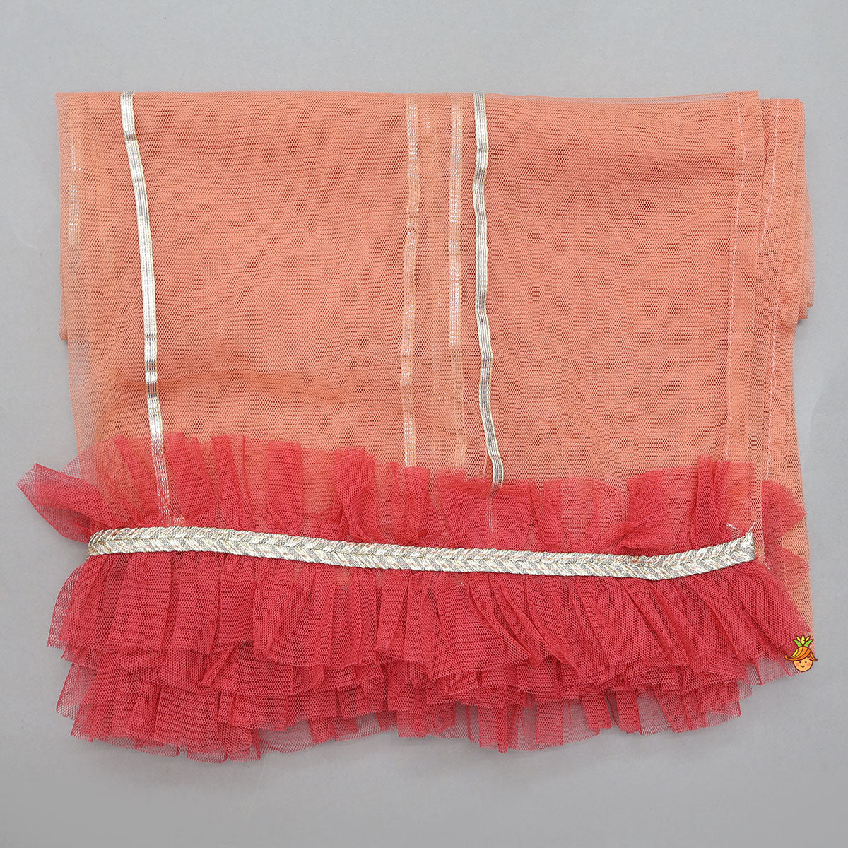 Embroidered Kurti And Tulip Dhoti With Net Dupatta