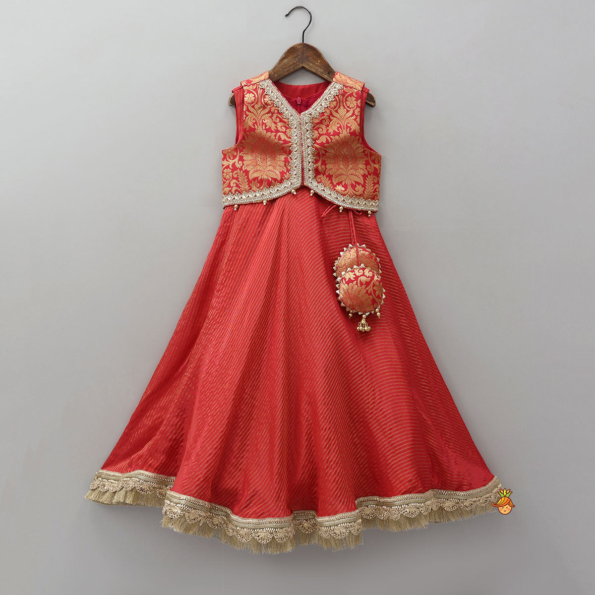 Anarkali With Brocade Jacket And Matching Dupatta