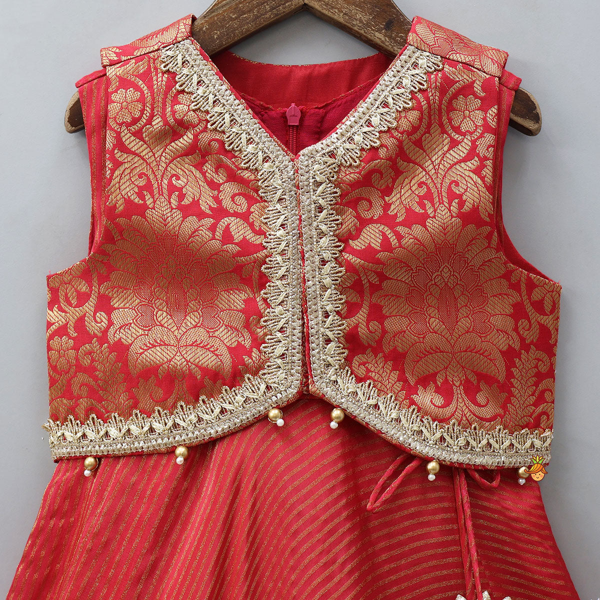 Anarkali With Brocade Jacket And Matching Dupatta