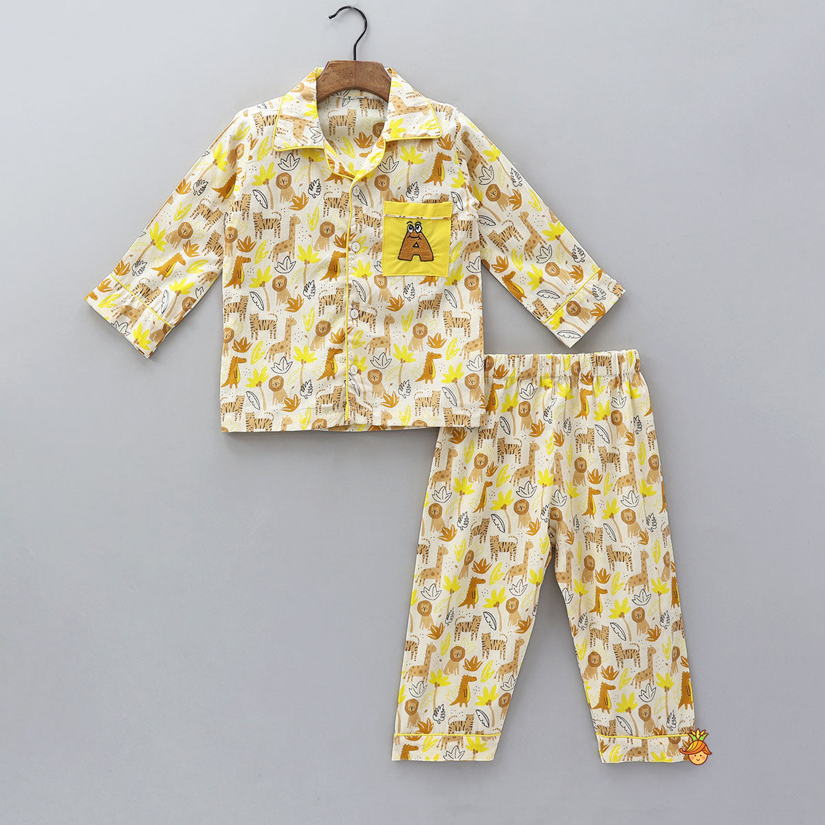 Jungle-Themed Printed Cotton Sleepwear