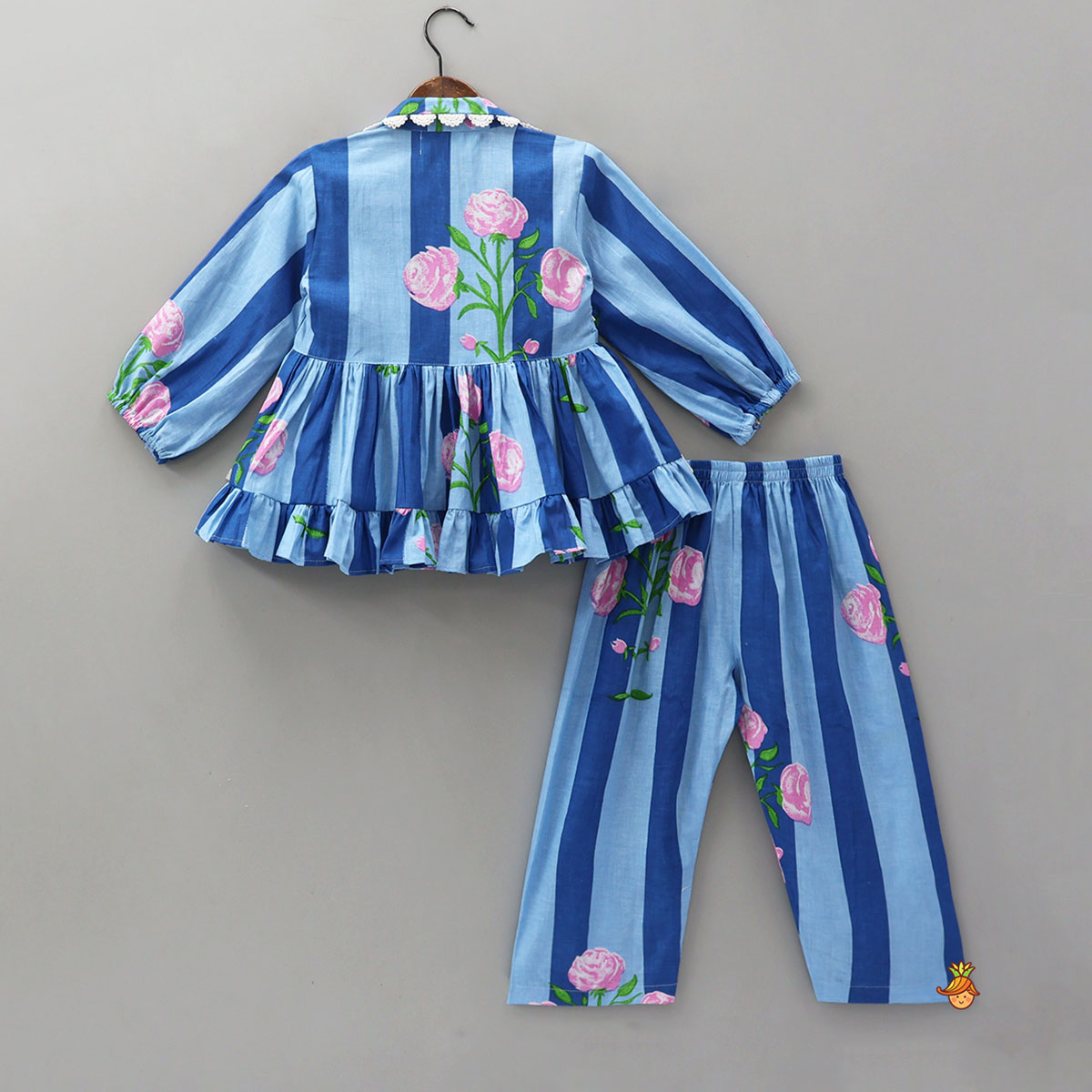 Striped Frilly Top And Pyjama