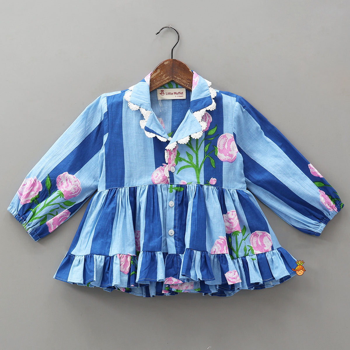 Striped Frilly Top And Pyjama