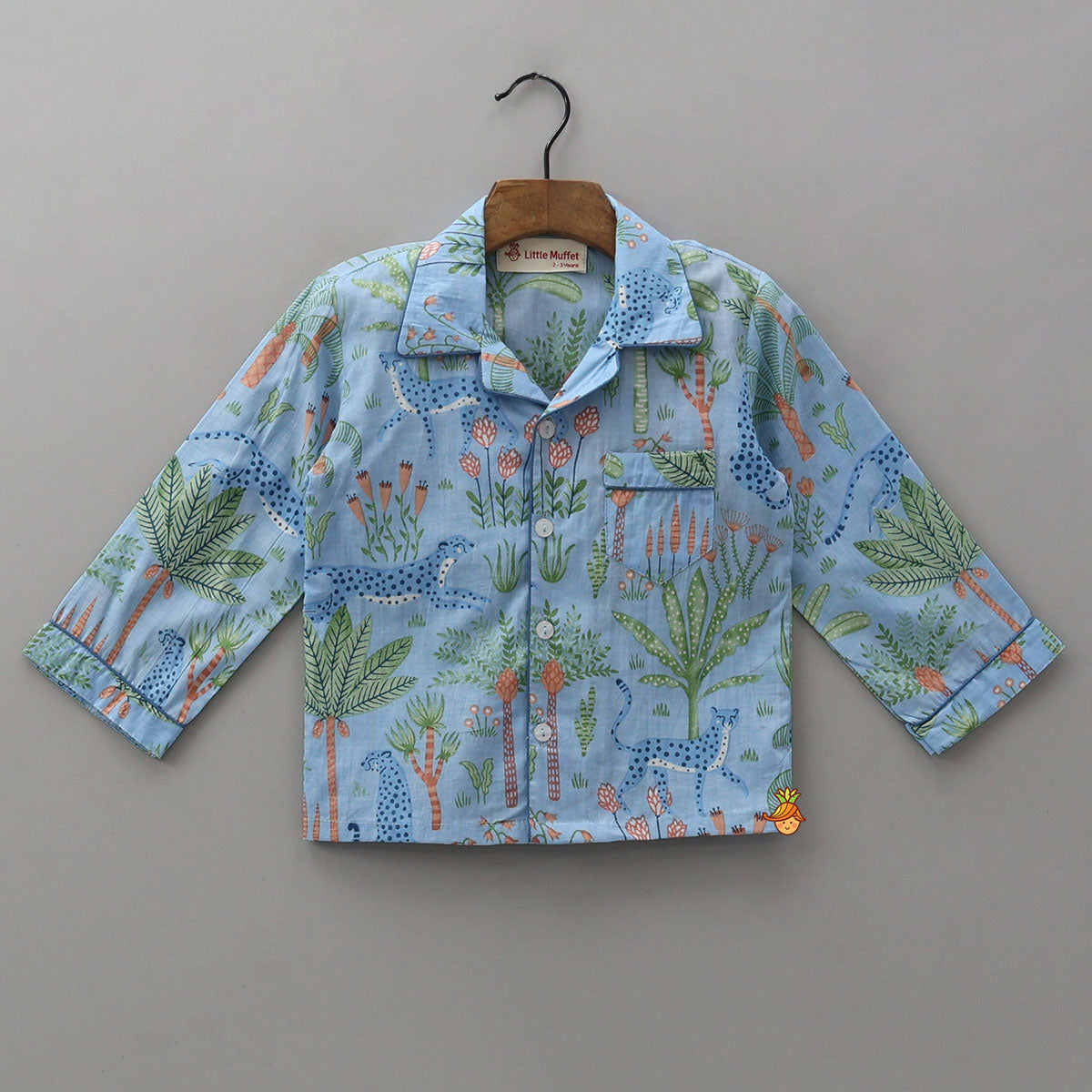 Jungle-Themed Printed Top And Pyjama