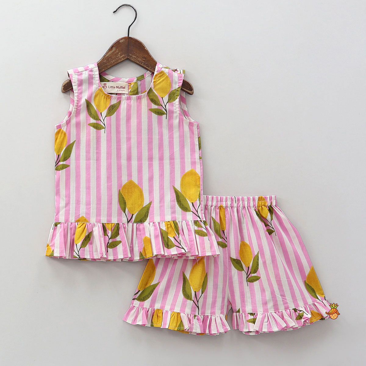 Striped Frilly Top And Shorts