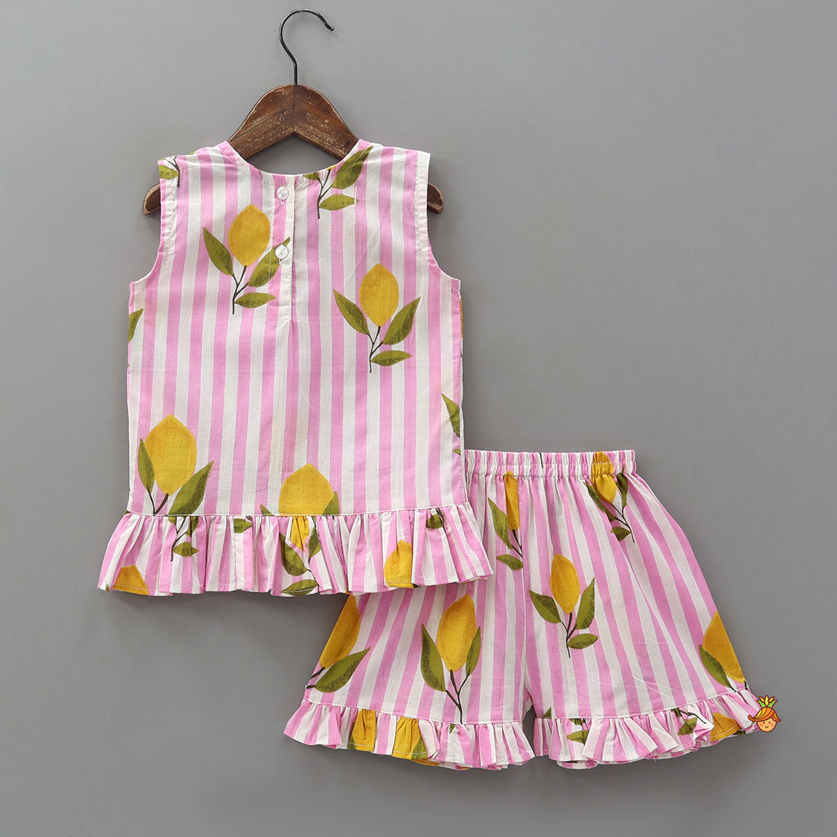 Striped Frilly Top And Shorts