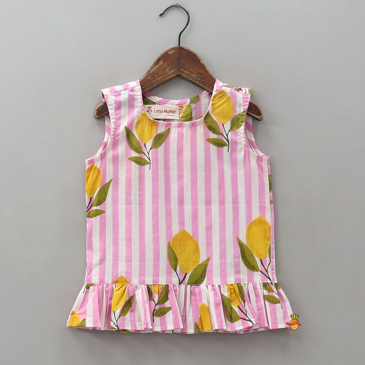 Striped Frilly Top And Shorts