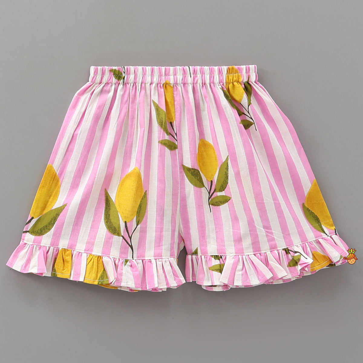 Striped Frilly Top And Shorts