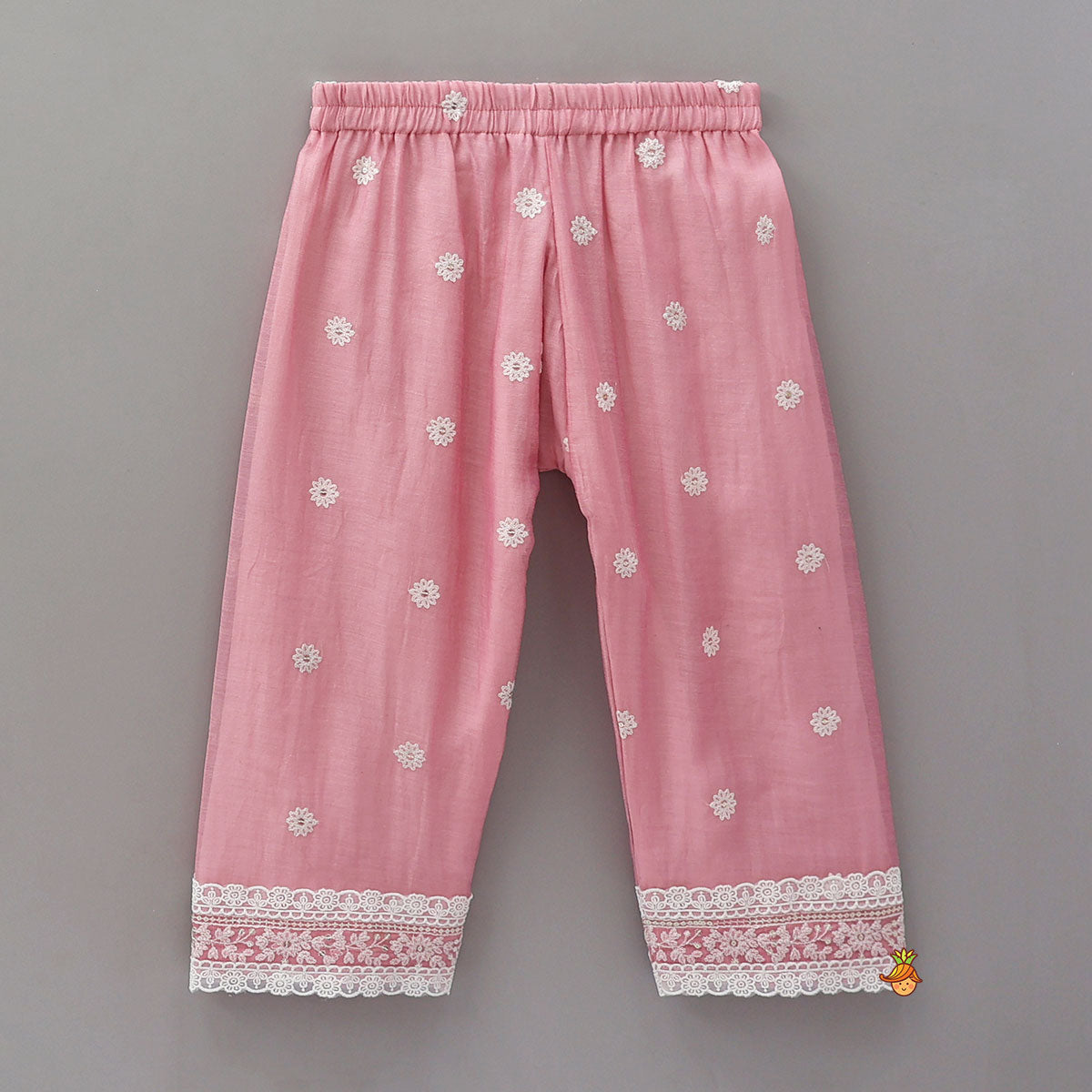 Front Pleated Detail Asymmetric Kurti And Matching Pant