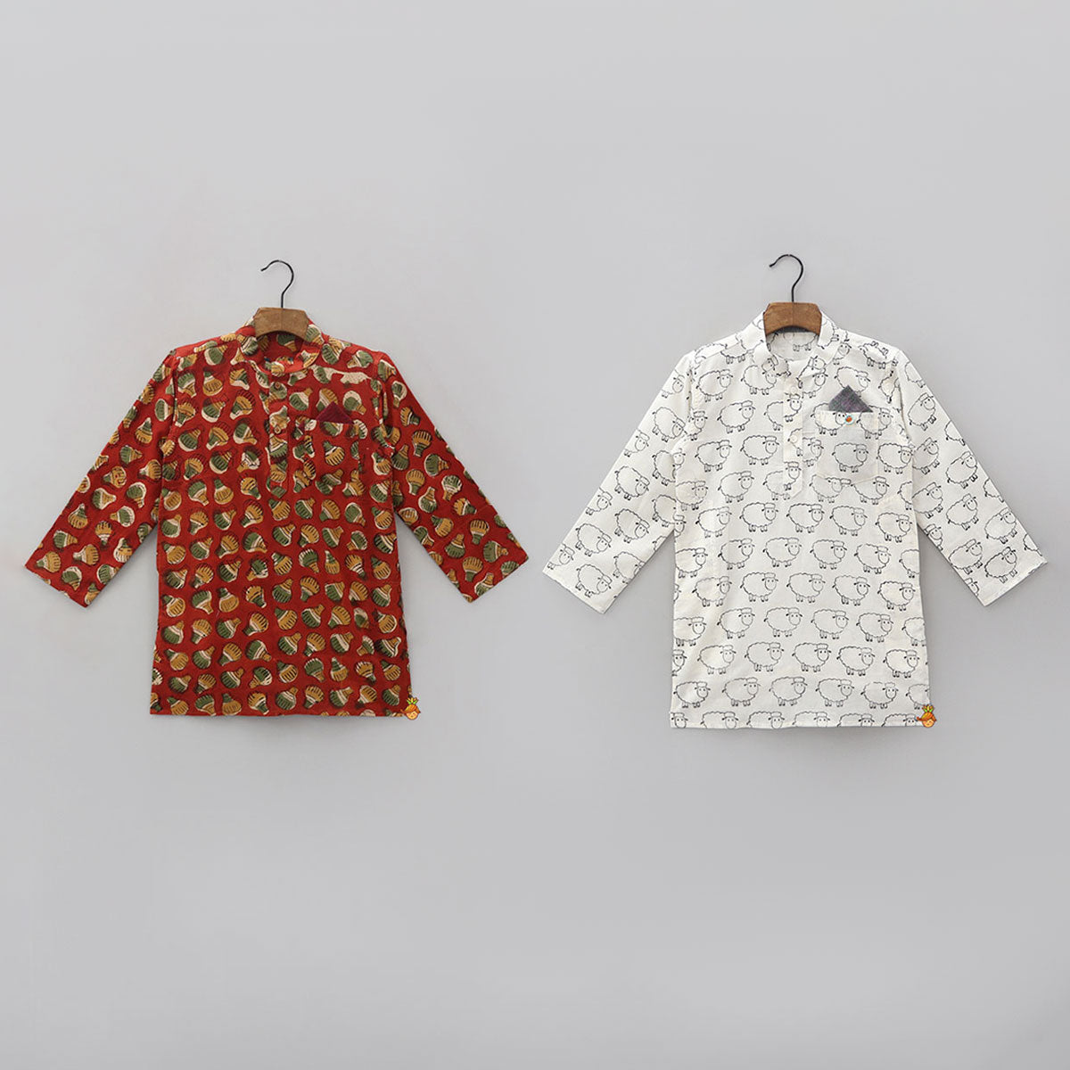 Hand Block Printed Kurta - Set Of 2