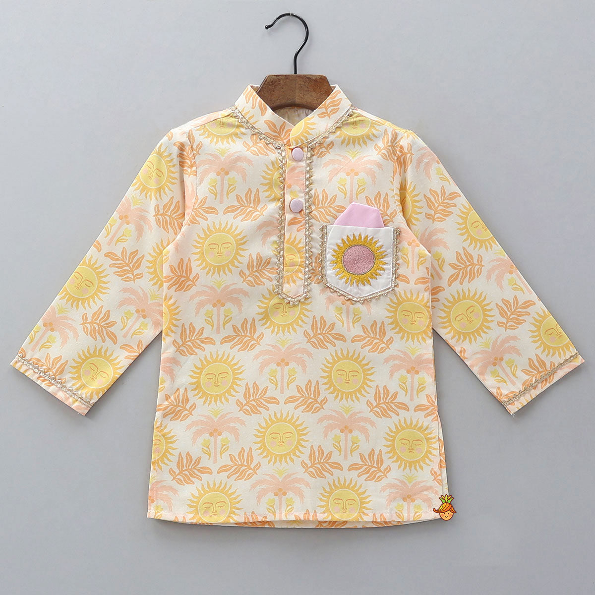 Sun Motif Printed Kurta And Pyjama