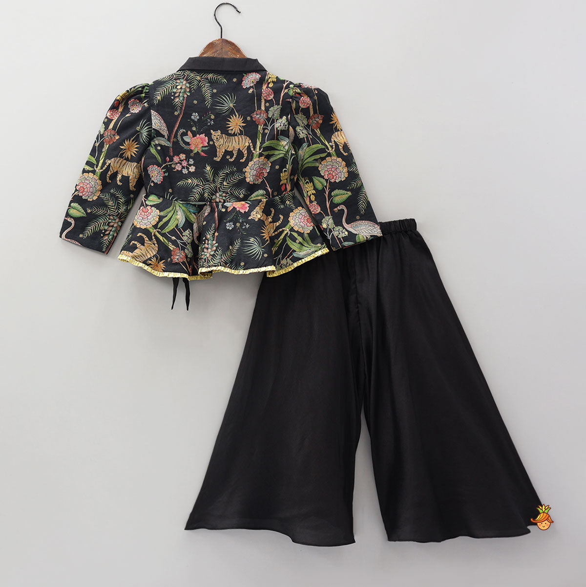 Jacket Style Stunning Peplum Top And Flared Palazzo