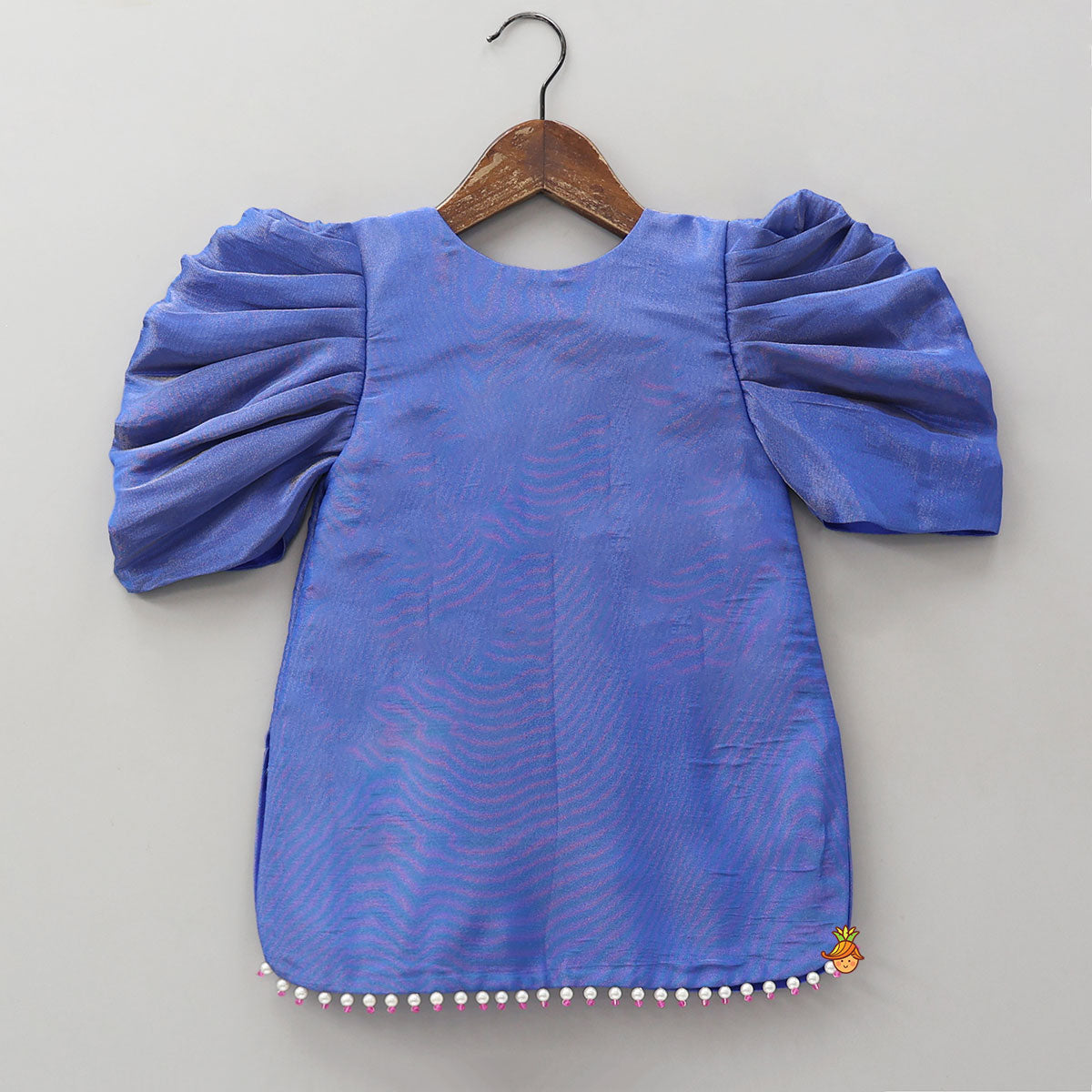 Adorable Shimmery Kurti With Embroidered Jacket And Flared Sharara