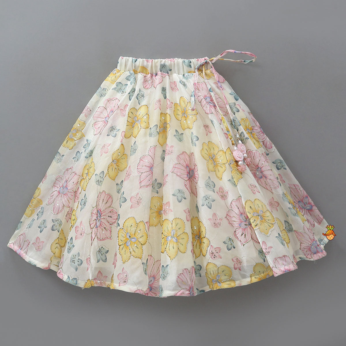 Back Tie-Up Crop Top And Lehenga