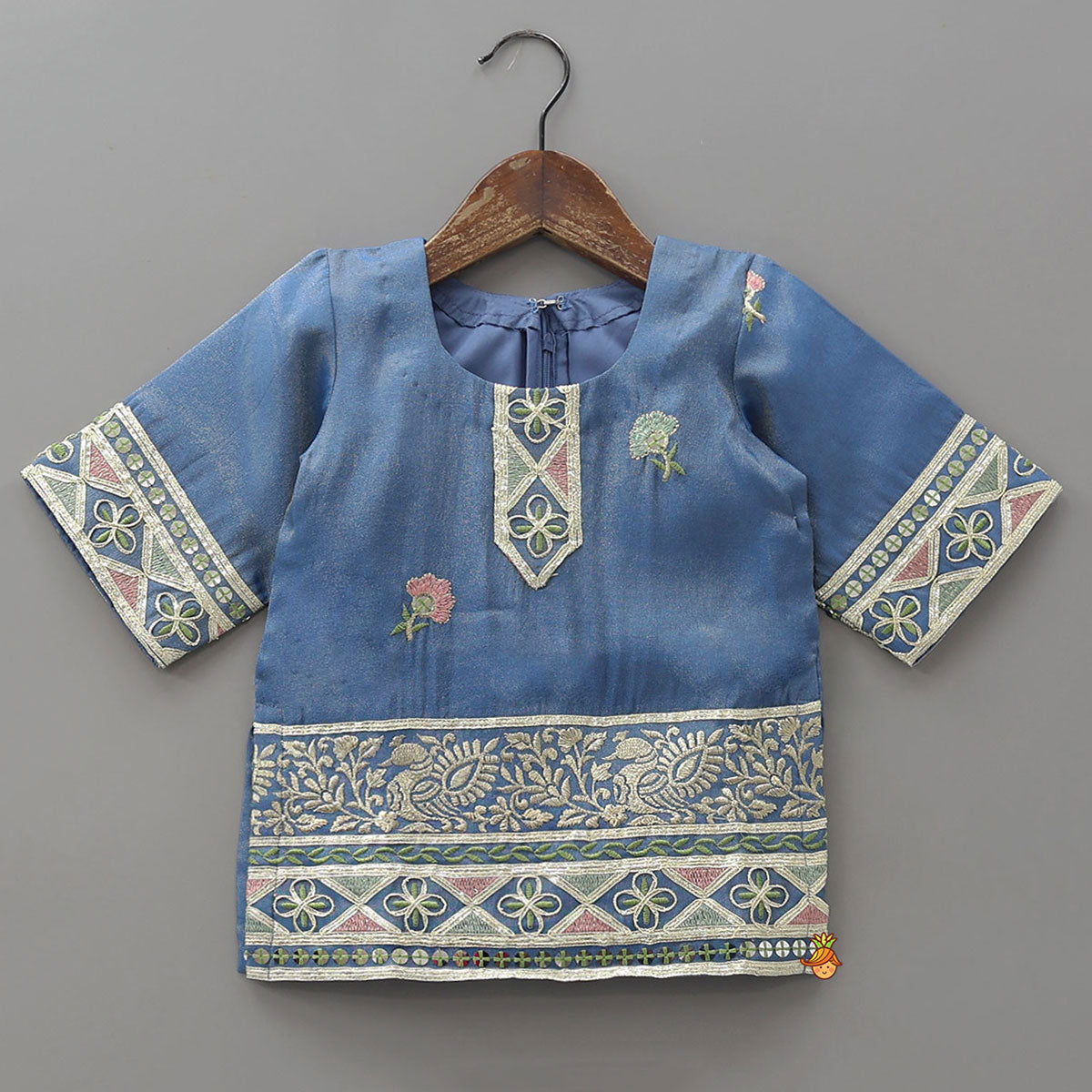 Gorgeous Shimmery Kurti With Matching Palazzo And Dupatta