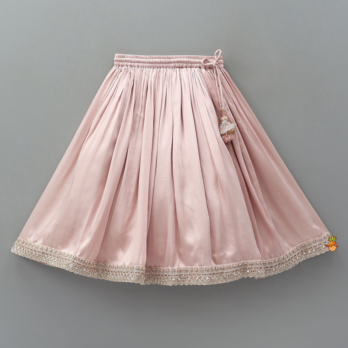 Back Knot Detail Crop Top And Lehenga