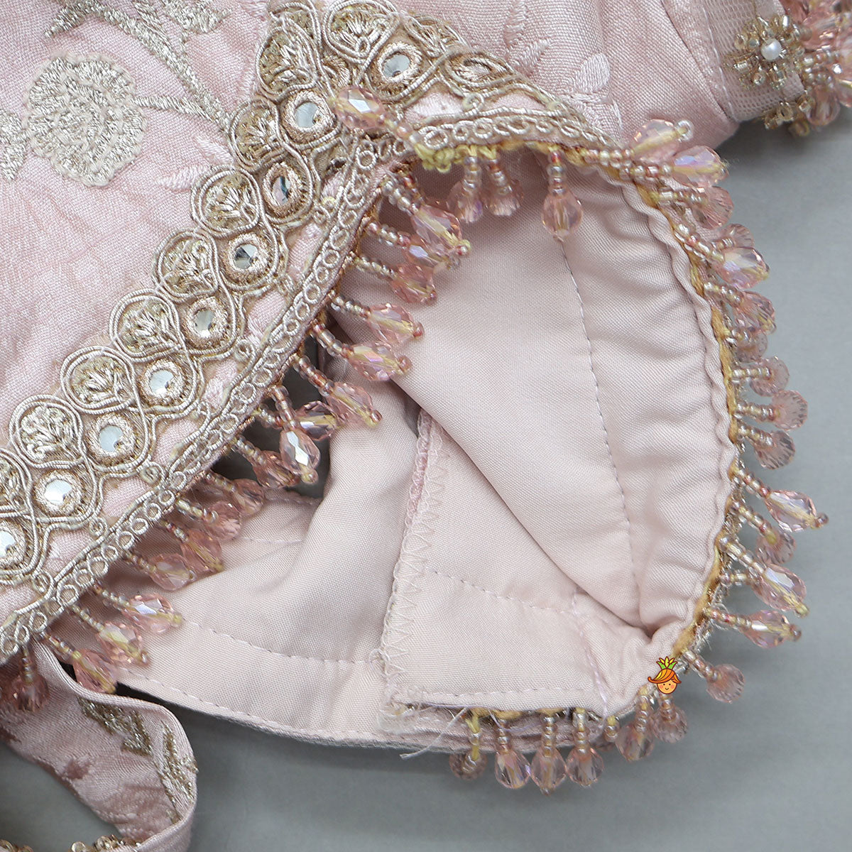 Back Knot Detail Crop Top And Lehenga