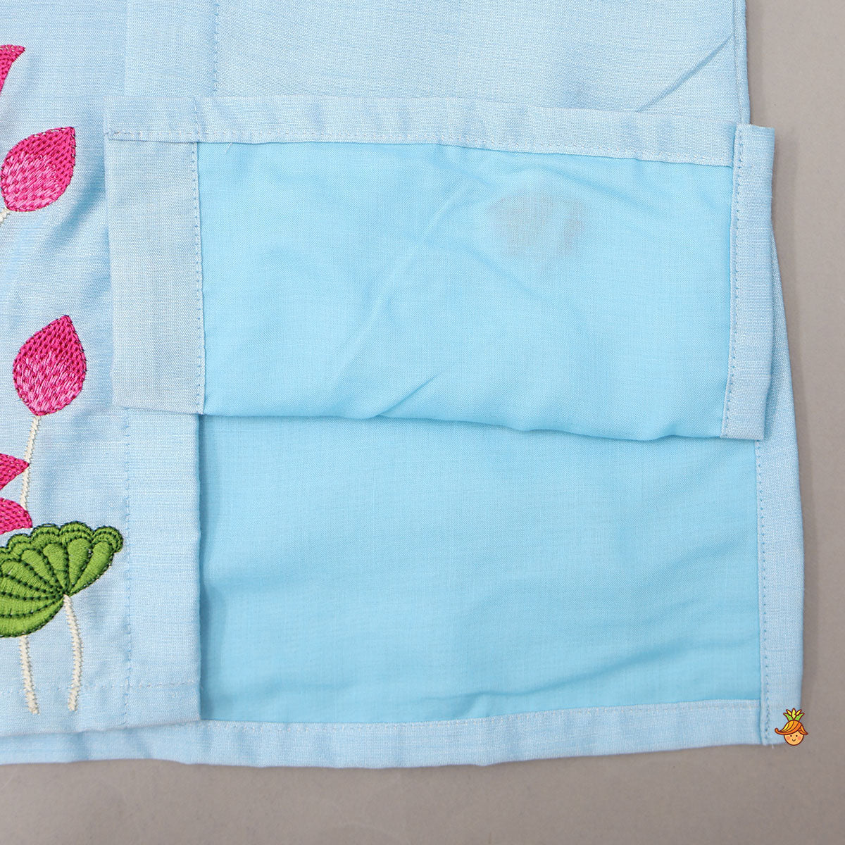 Floral Embroidered Cotton Kurta And Pyjama