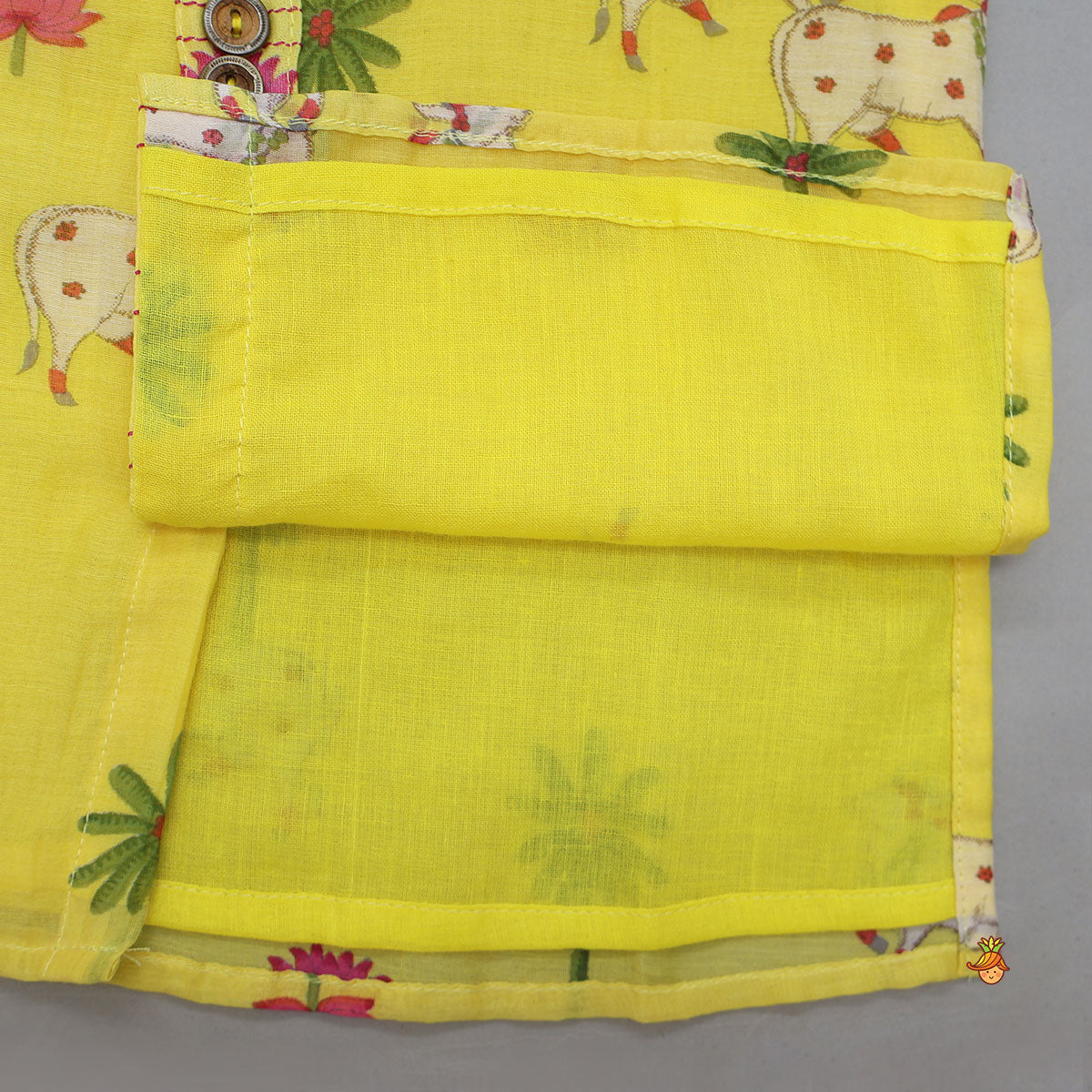 Front-Open Printed Ethnic Kurta With Pyjama