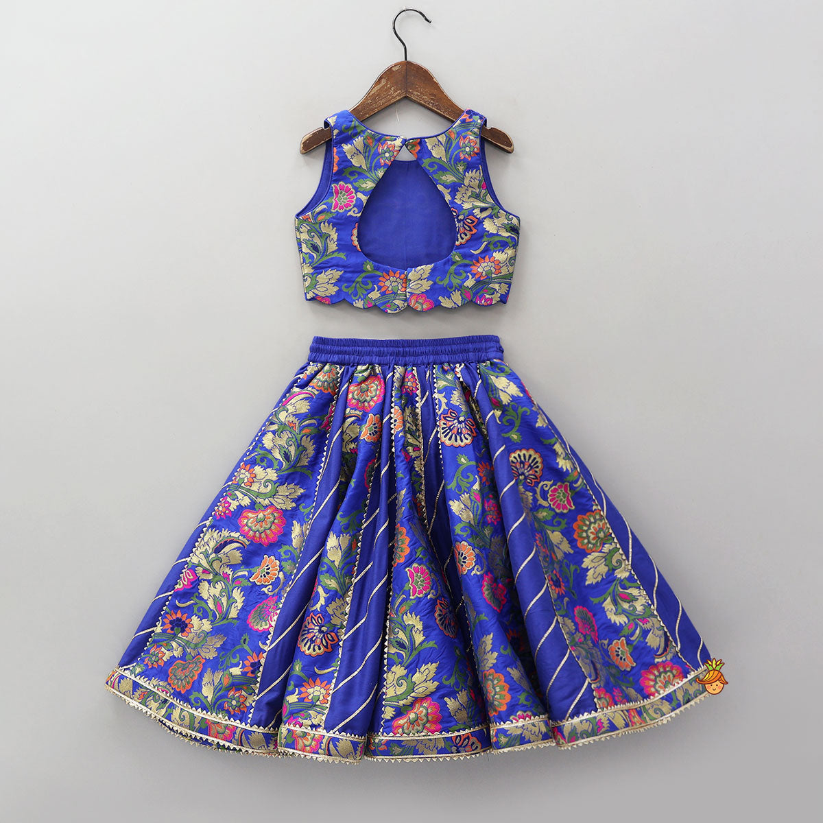 Gorgeous Brocade Crop Top And Lehenga With Matching Dupatta