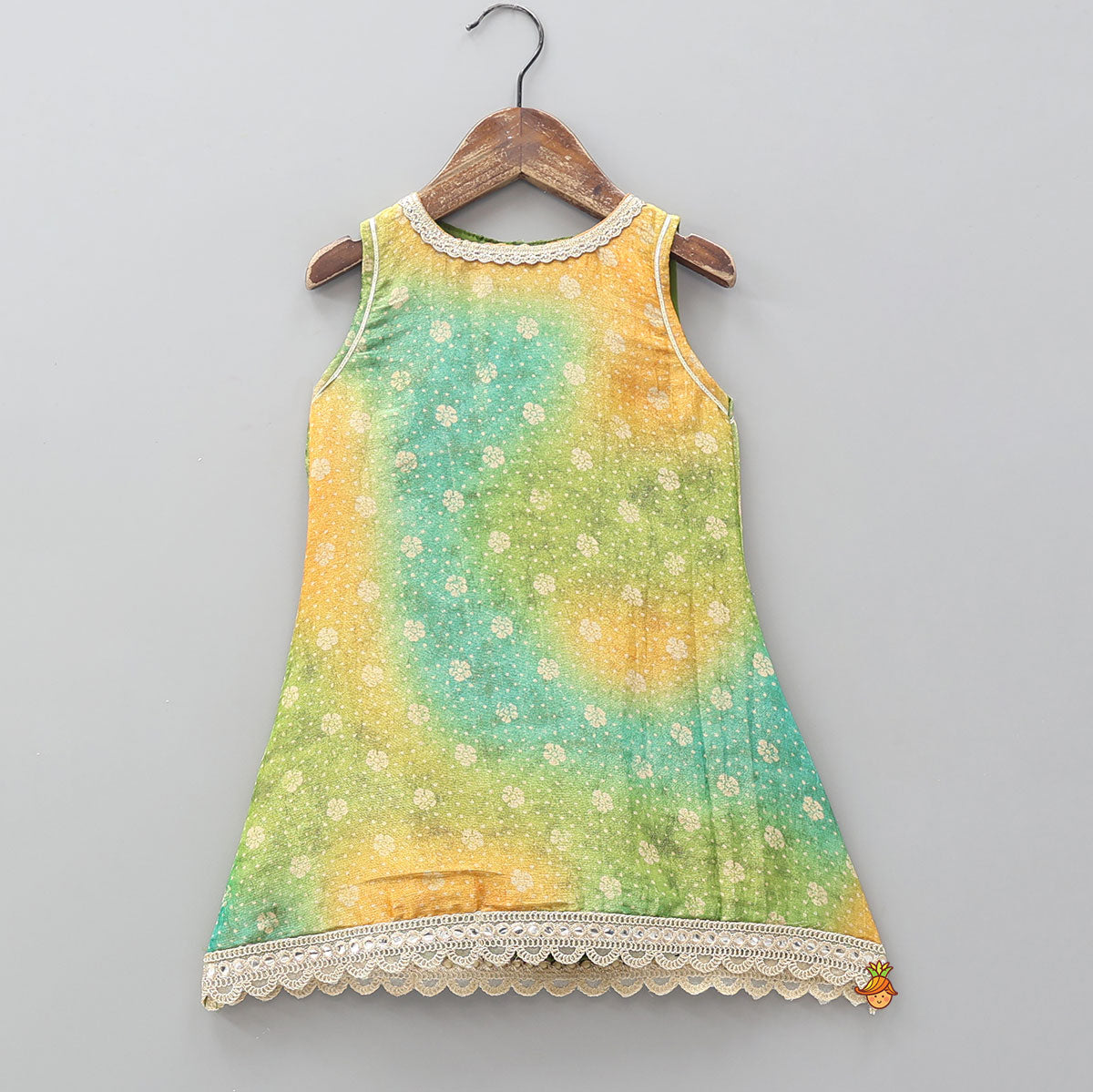 Foil Printed Ombre Kurti with Dhoti
