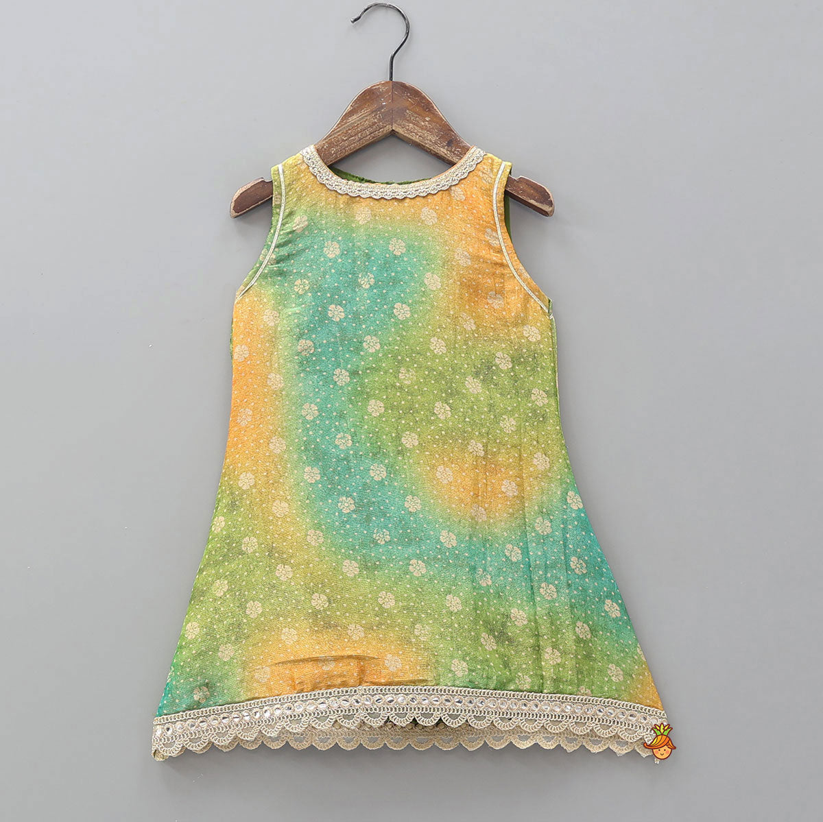 Foil Printed Ombre Kurti with Dhoti