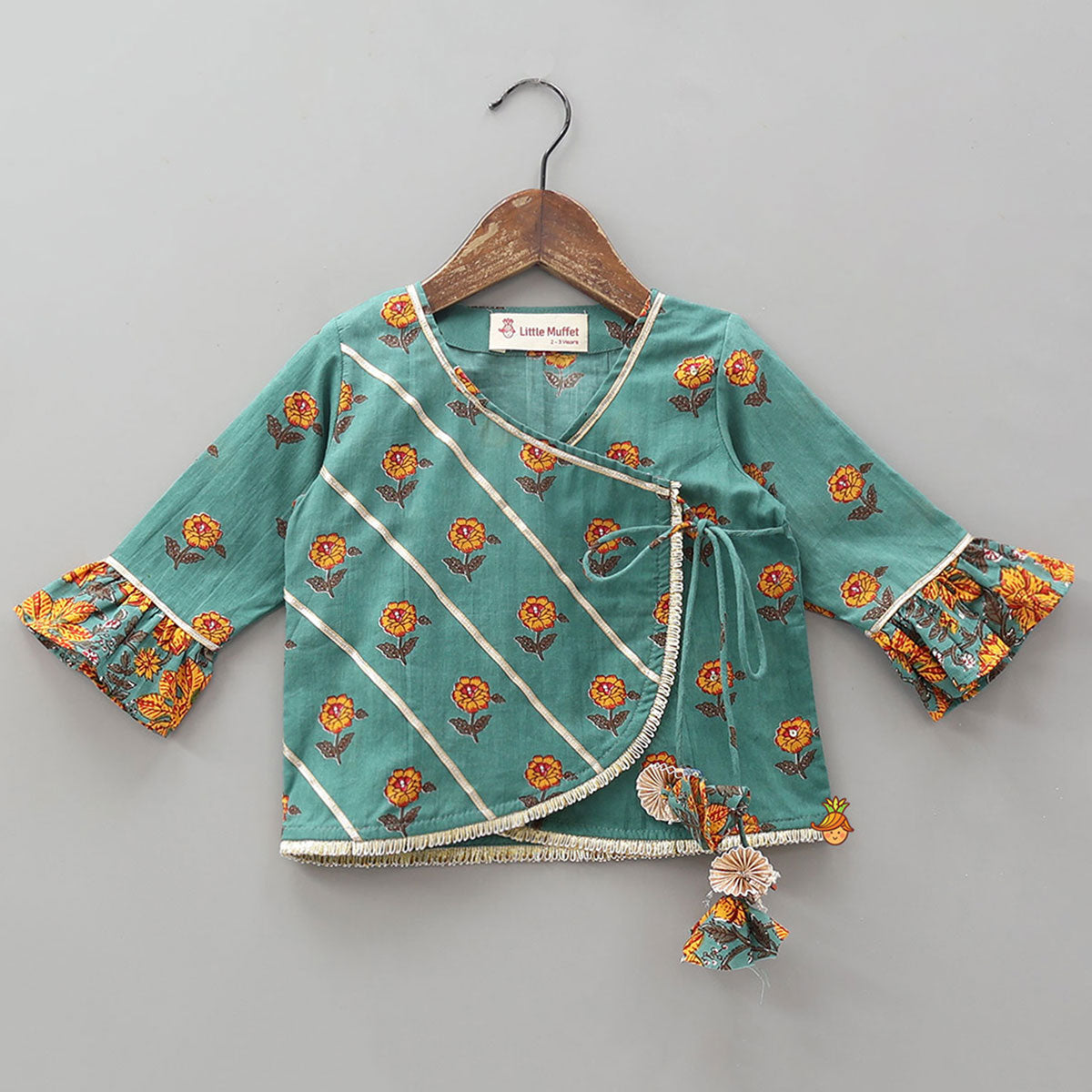 Beautifully Printed Angarkha Top With Sharara