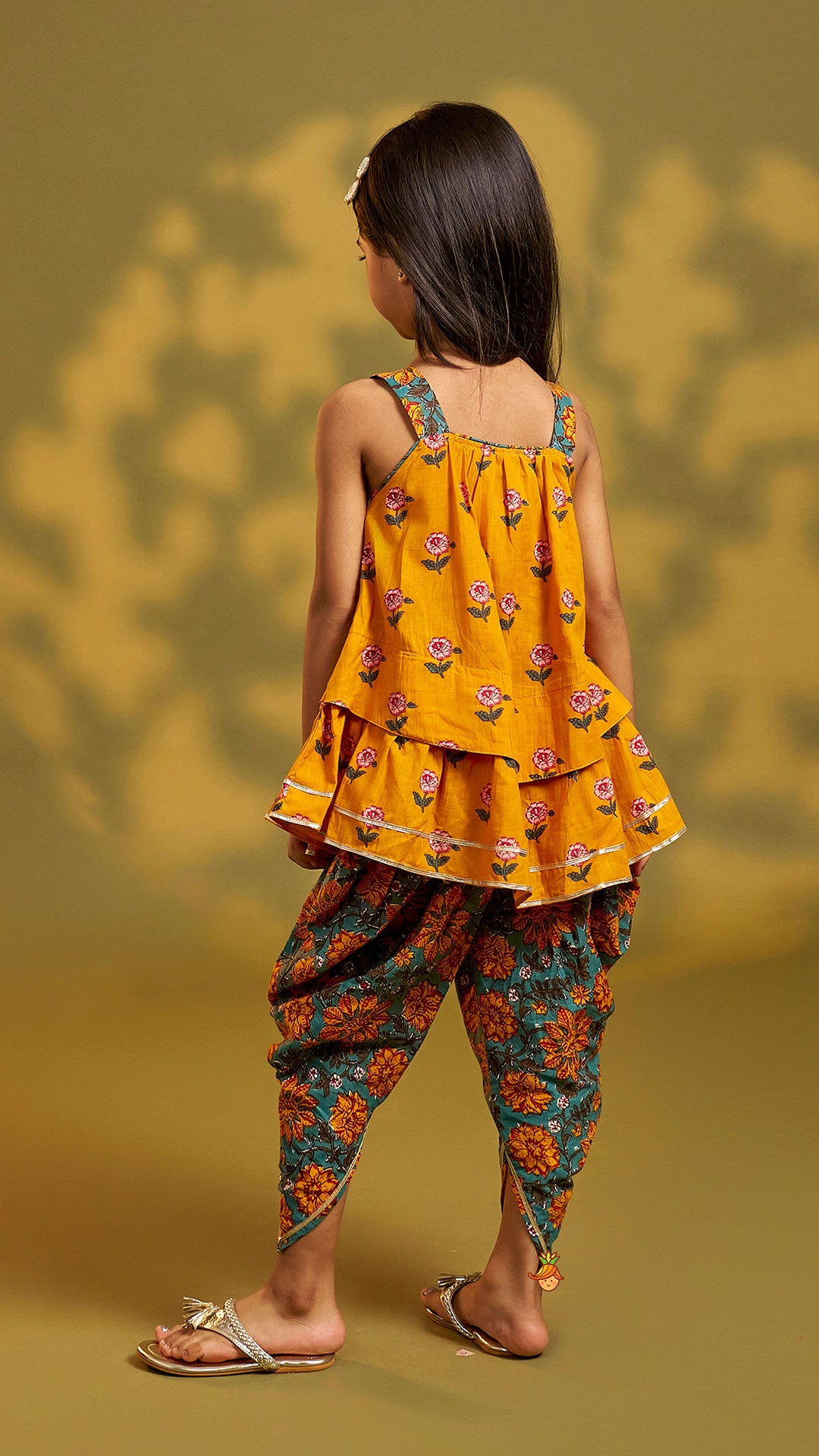 Floral Printed Strappy Kurti With Matching Dhoti