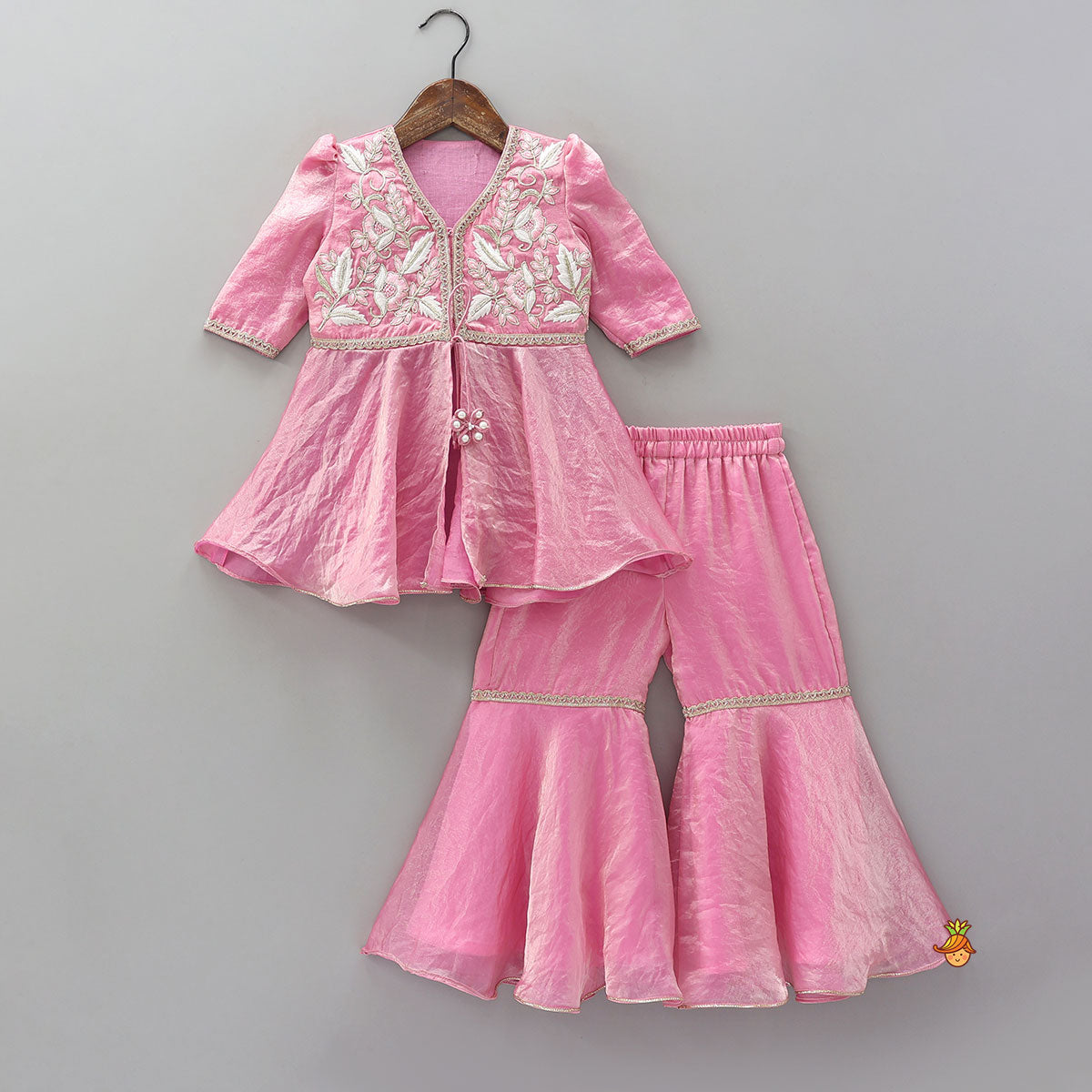 Front Slit Sheen Kurti And Sharara