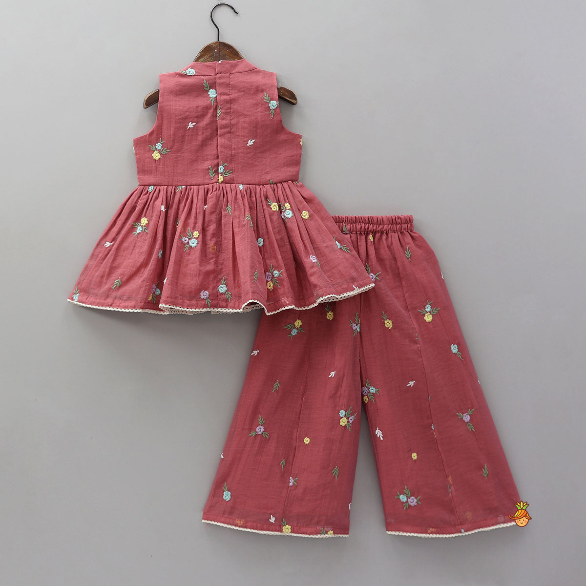 Bow Detail Kurti And Matching Palazzo