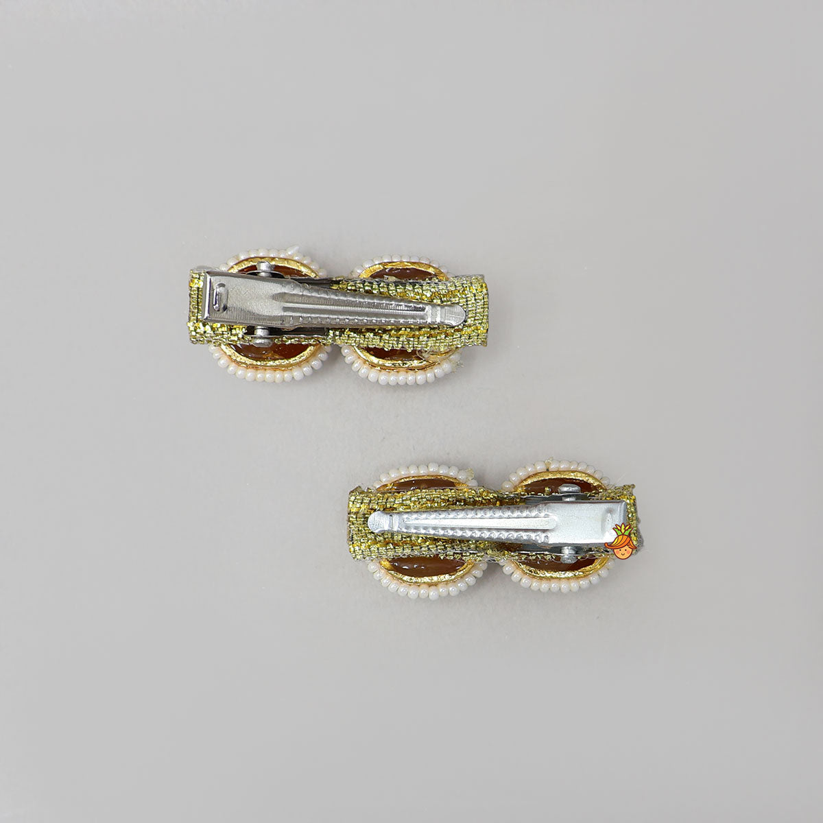 Beads Embellished Hair Clips - Set Of 2