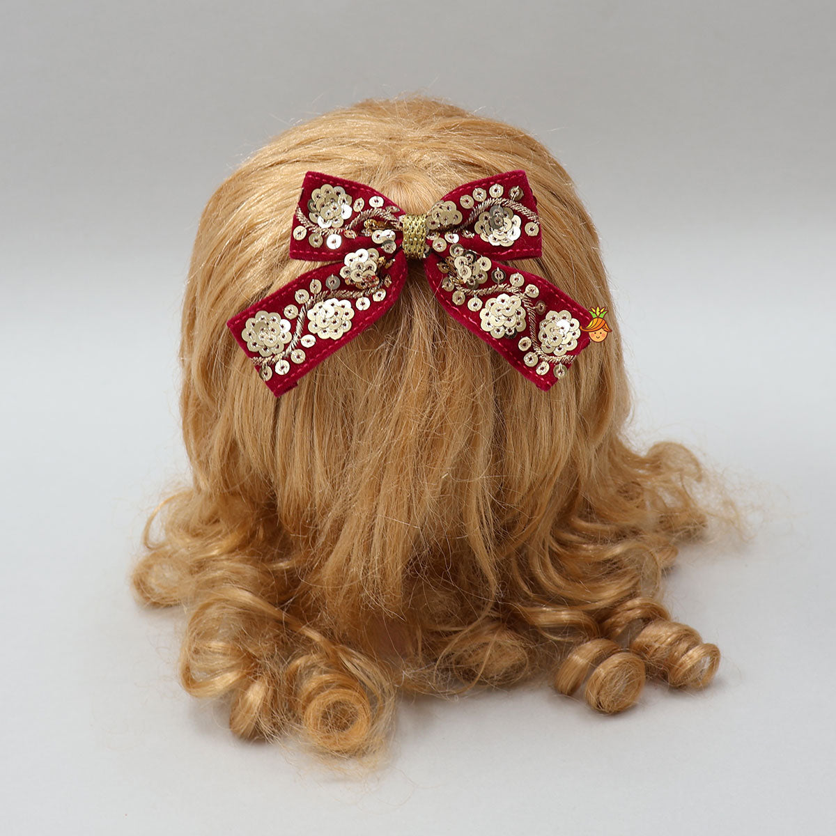 Intricately Sequins Embroidered Velvet Hair Clip