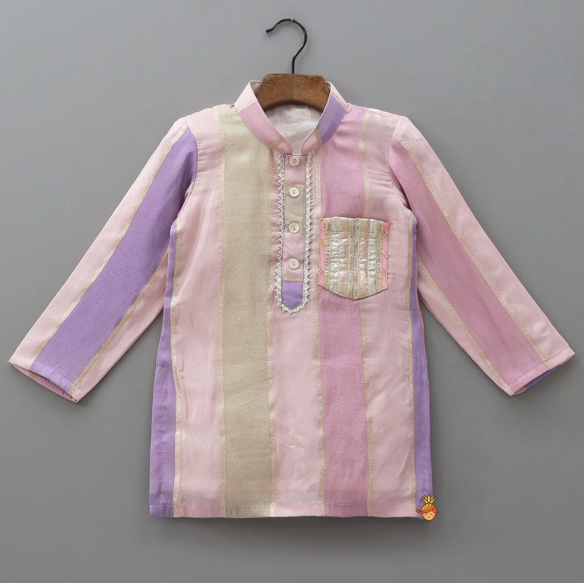 Lace Work Shimmery Kurta And Pyjama