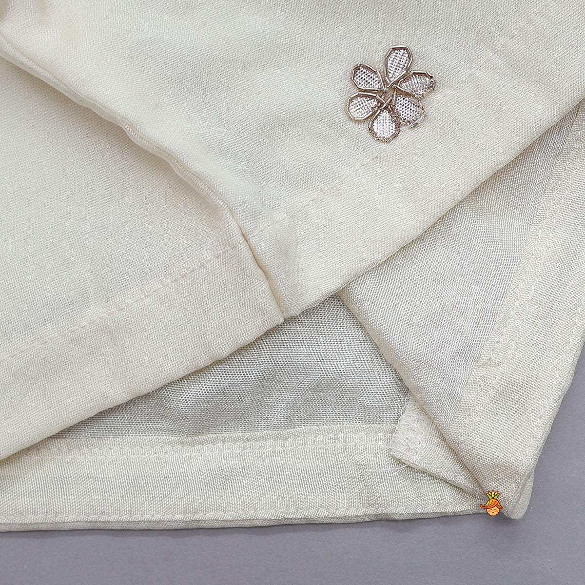 Pleated Armhole Crop Top And Lehenga With Net Dupatta