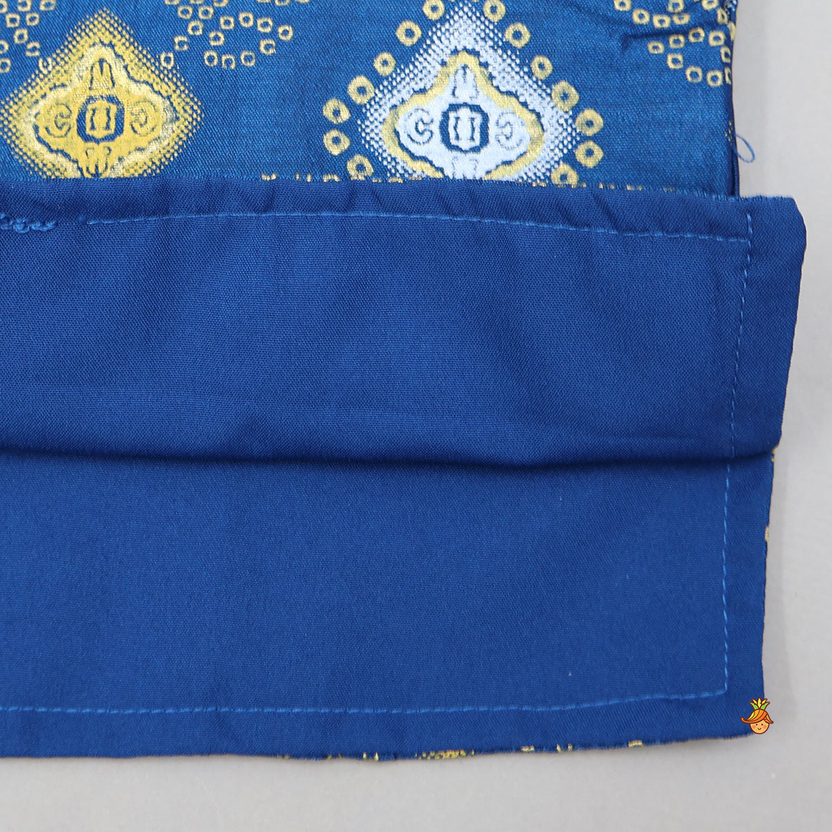 Foil Printed Ethnic Kurta Set With Jacket And Dhoti