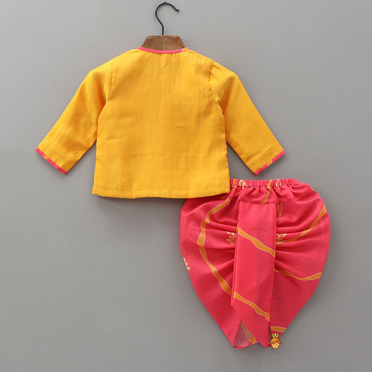 Front-Open Kurta With Printed Dhoti