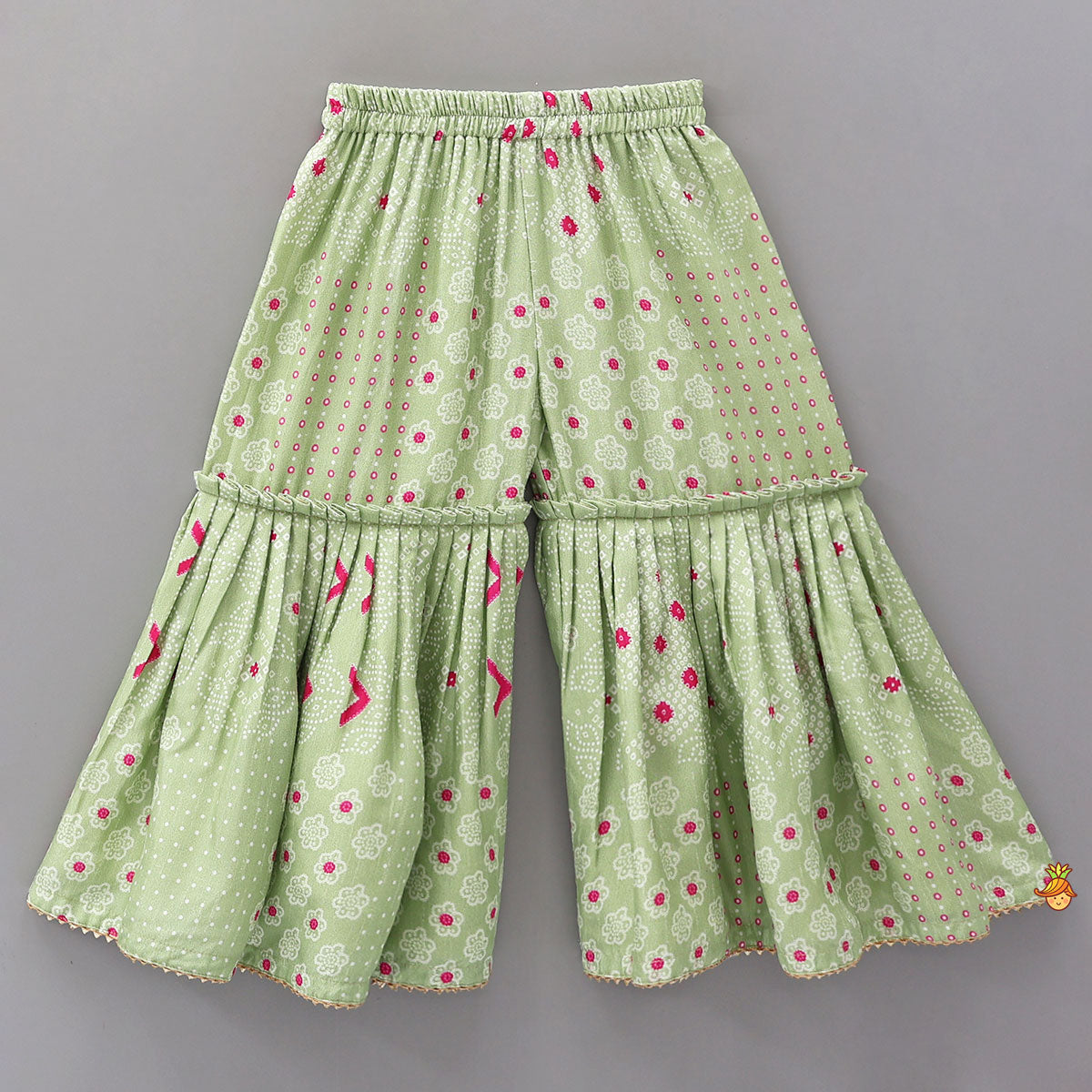 Contrasting Embroidered Yoke Kurti And Sharara